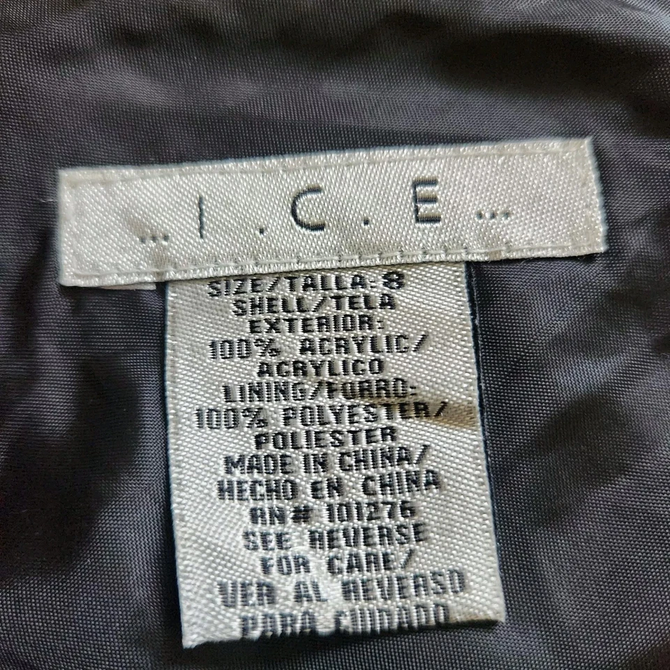 I.C.E Y2K 裙 8 码黑色白色粗花呢串珠珍珠装饰内衬 2000 年代 — 第 2/4 张图片