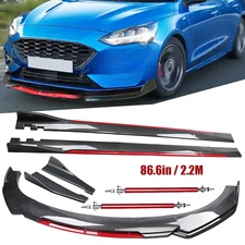 Front Bumper Lip Spoiler Body Kit Carbon Fiber For Ford Focus Fiesta Fusion T