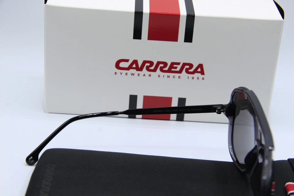 NEW CARRERA 1059/S 08AM9 POLARIZED BLACK AUTHENTIC SUNGLASSES W/CASE 64-11 - Image 3 of 4