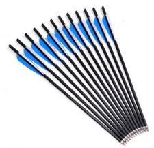 12Pcs 20" Crossbow Bolts Hunting Carbon Arrows Half Moon Nocks 8.8mm OD Shaft US
