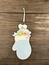 Mitten Baby Boy Personalized Christmas Ornament
