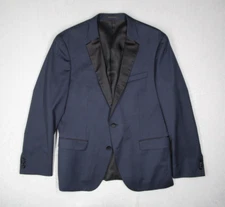 Hugo Boss Tuxedo Jacket Men 44 Regular Blue 2 Button Wool Guabello Super 120