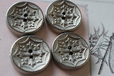 Bouton Ancien Mercerie - Motif Fleur Stylisé - Lot De 1 à 10 Pièces - Occasion - Couture Vintage