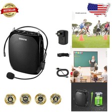 Mini Voice Amplifier Portable Rechargeable w/Wired Mic, MP3, 12Hr Battery