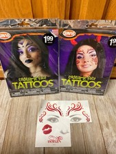 Halloween Temporary 'Costume Face Tattoos' Lot of 2 Savvi