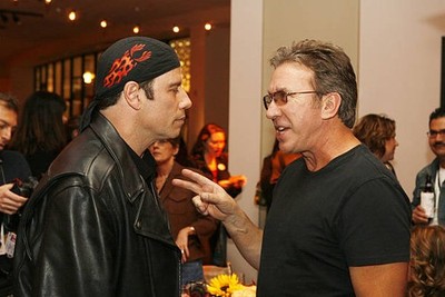 Actors John Travolta Tim Allen talk at the afterparty for the prem- Old Photo
