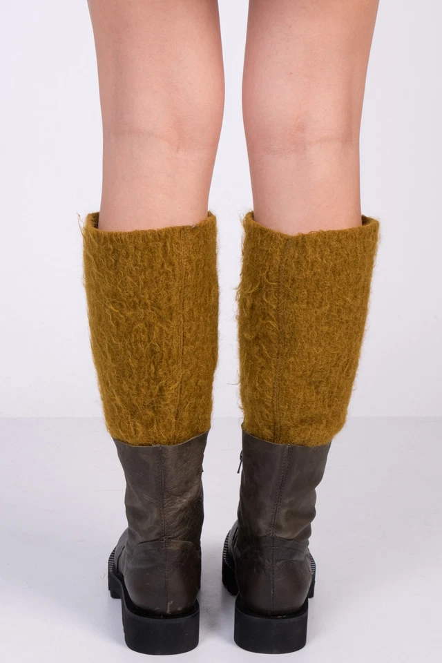 Stivali al ginocchio in pelle MALLONI RRP €383 US10 UK7 EU40 suola Vibram Vi-Lite - Immagine 3 di 4