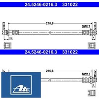 2X Bremsschlauch ATE 24.5246-0216.3 2 BremsschläUche Rechts Links Hinten