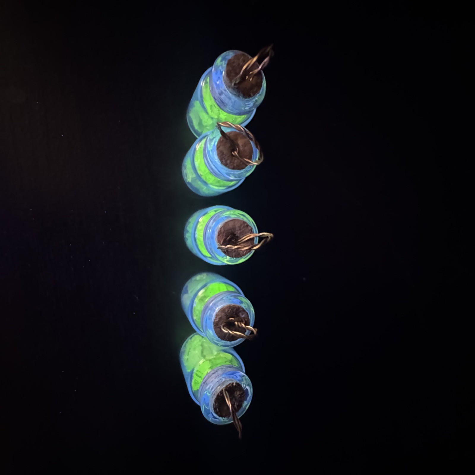 One Uranium Glass Vaseline Glass Vial Pendant charm