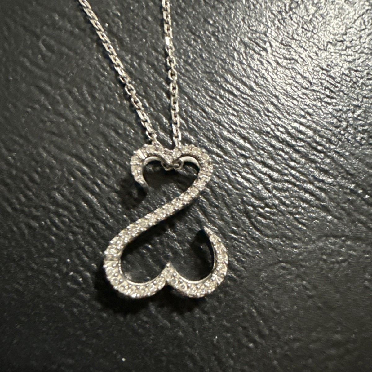 Vintage Jane seymour Open Hearts Silver And Gold Diamond Watch Women\'s. Vintage Jane Seymour Open Heart Necklace 925 Sterling Silver  main image 4