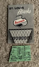 Rare 1956-1957 St Louis Hawks Basketball Pocket Schedule Falstaff KMOX + Bonus