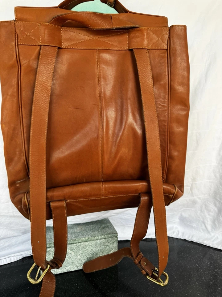 Levenger Mochila de Cuero Marrón Premium Bolso para Laptop Mochila de Viaje de Trabajo Foto 4 de 4