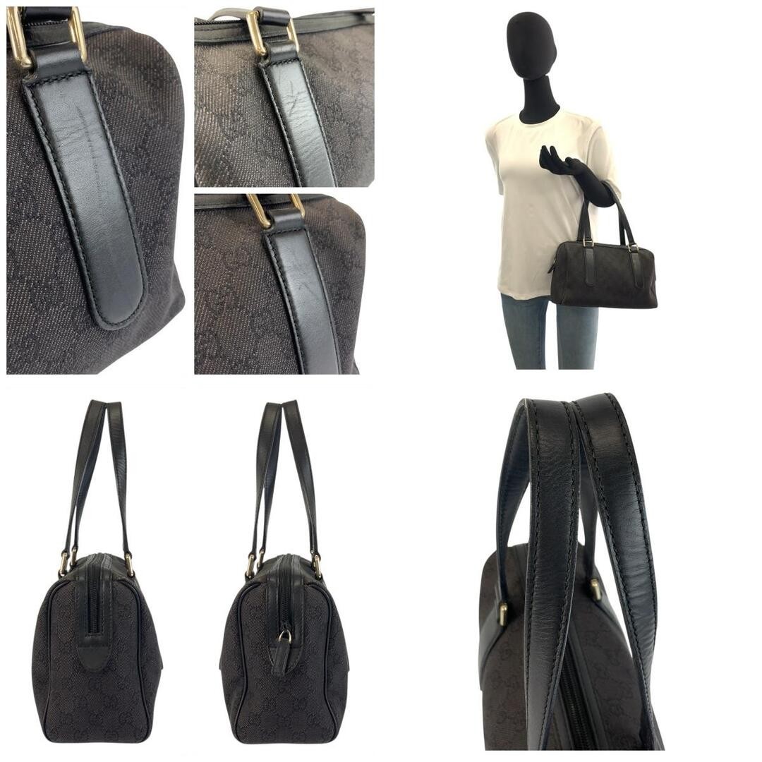 GUCCI GG Canvas Leather Handbag Black Silver Hardware Used Ladies thumbnail 3