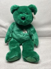 Ty Beanie Buddies Erin The Bear 14" Green Bear With Shamrock