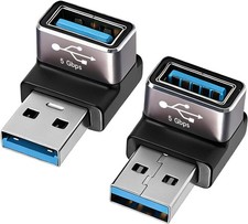 90 Degree USB 3.0 Adapter, Right Angle USB A Male to Female, 2-Pack on to go OT