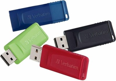 Verbatim 16GB Store 'n' Go USB Flash Drive 16 GB 4 Pack, Black/blue/green/red 