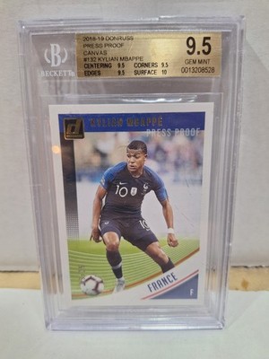 2018 Panini Donruss Kylian Mbappe Canvas /25 BGS 9.5 Gem Press Proof #132