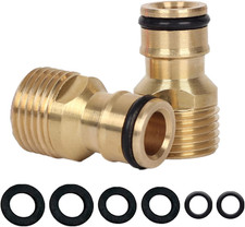 2 Pack Brass Garden Hose Tap Connector,1/2 Inch Brass Male Threaded Tap Connecto