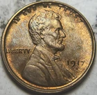 1917-D 1c Lincoln Wheat Cent. Attractive UNC Details, Recolored