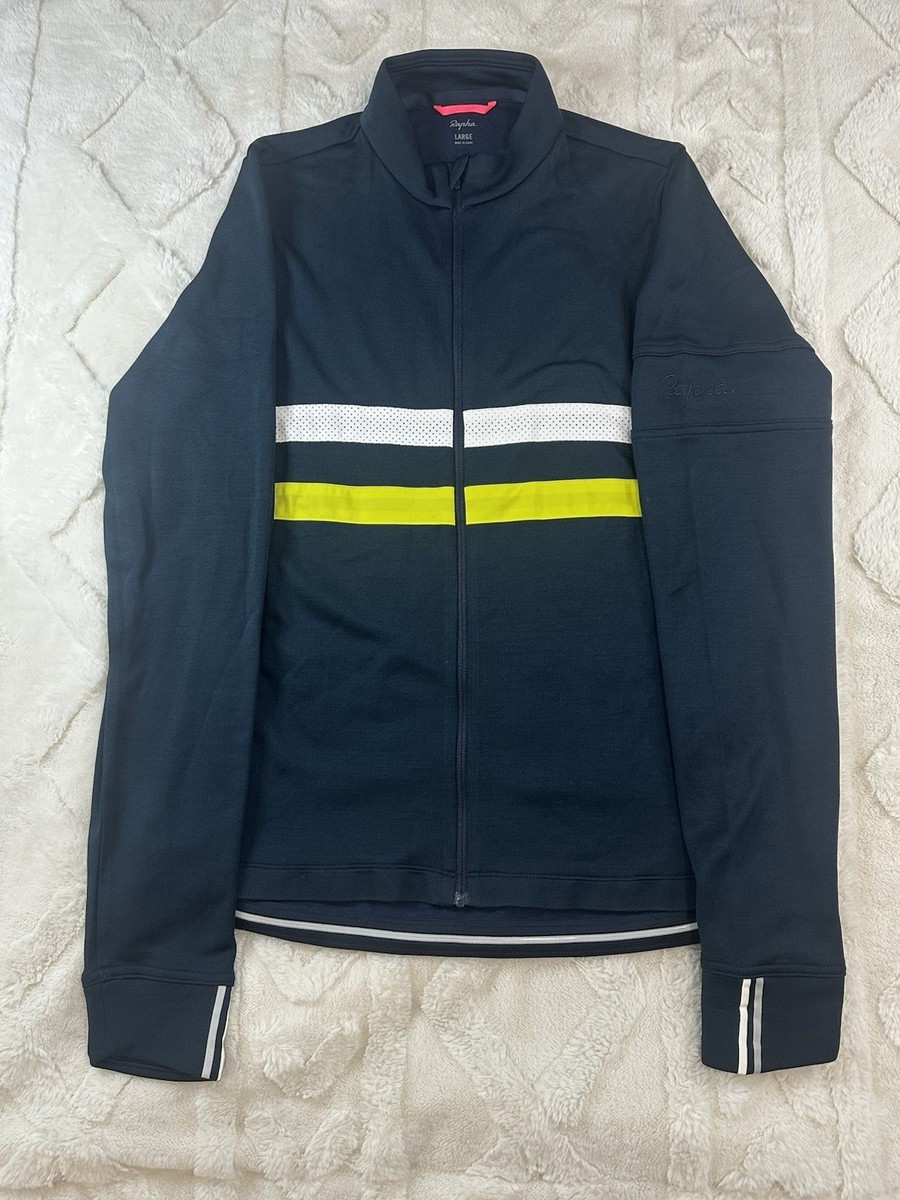 Rapha Brevet Long Sleeve Jersey Womens Large Navy Blue Reflective