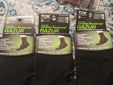 Lot Of 3 TCK Debris Inhibitor Razur Sport Sock Protector NWT Size Large Black