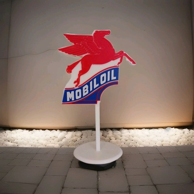 #ad Mobil Oil Gas Flying Red Horse Pegasus Miniature 3d Printed Replica Sign 7quot; Tall $18.95