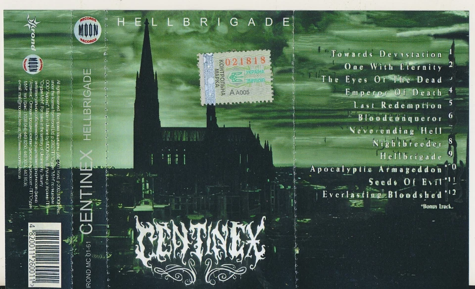 Centinex Hellbrigade 2000 2002 Ukraine Licensed Cassette NM metal Foto 2 de 4