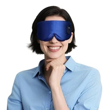 Heated Eye Mask for Dry Eyes, Silk Sleep Mask with 4 Heat & Timer Settings, C...
