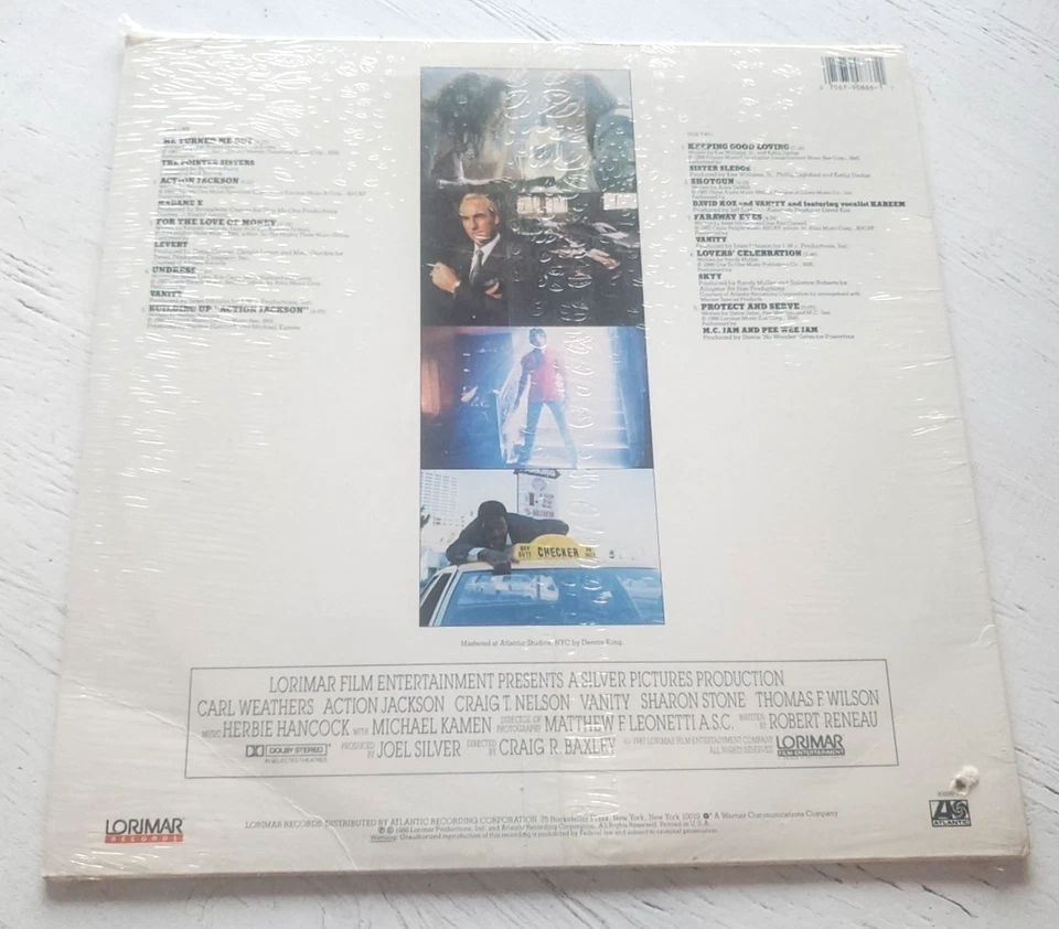 ACTION JACKSON Carl Weathers Pointer Sisters Sealed 1988 Soundtrack LP Album - Image 2 of 4