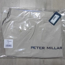PETER MILLAR Mens 35 X 30 SURGE PANTS OATMEAL BEIGE PERFORMANCE GOLF ME0XB00FB