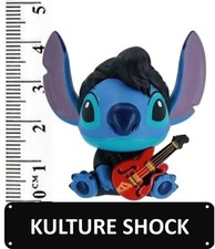 Stitch Elvis Mini Figurine by Grand Jester Sitting with Red Guitar app 4cm