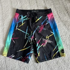 O'Neill Kids Boys Black/Multicolor Hyperfreak Fire Coral Boardshorts Size 26