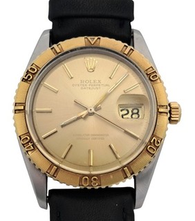 Reloj de pulsera Rolex 1625 con bisel de oro pesado Thunderbird vintage esfera pastel en funcionamiento