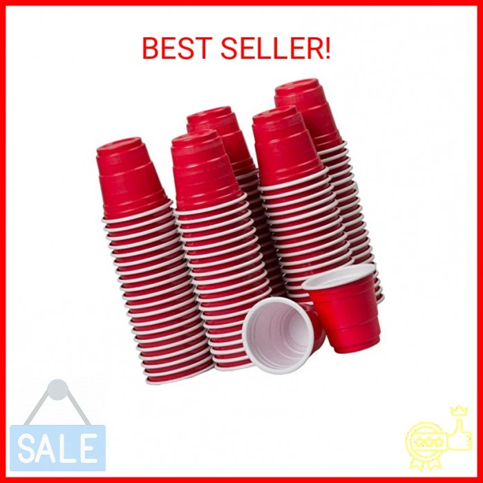 120ct Mini Red Cups 2oz Plastic Disposable Shot Glasses Party Shooter Beer Pong  - Image 2 of 2