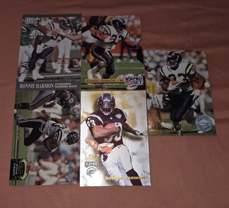 Lot of 5 Ronnie Harmon San Diego Chargers NFL Football Cards RB