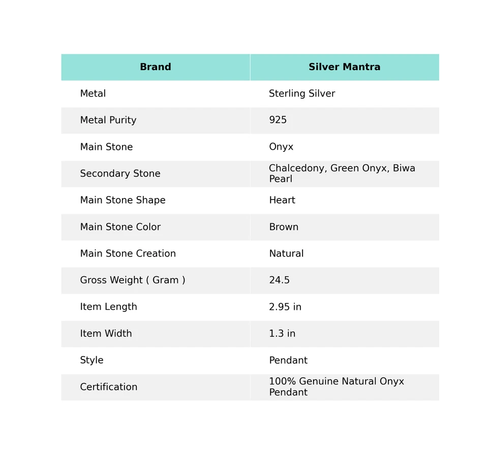 Natural Onix Piedra Preciosa Indio Joyería 925 Colgante de Plata Ley para Mujer - Imagen 2 de 4