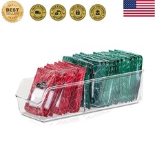 Tea Bag Organizer,Divided Clear Tea Bag Container for Drawer,Tea Bag Storage ...