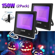 2 Pack 150W UV Flood Black Light IP66 Waterproof Party Club Stage Decor Lighting