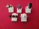 Lot of 5 Vintage Sterling Silver Rings. Various Sizes.  16.7 Grams.