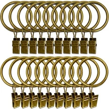 20 Pack Metal Curtain Rings with Clips, Curtain Clip Rings Hooks for Hanging 