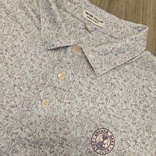 Peter Millar Shirt Men XL Summer Comfort Polo Cocktail Booze All Over Print Golf