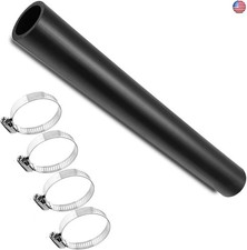 2" ID Gasoline Fuel Filler Neck Hose with 4 Clamps - 15 7/8" Straight Gas Tank