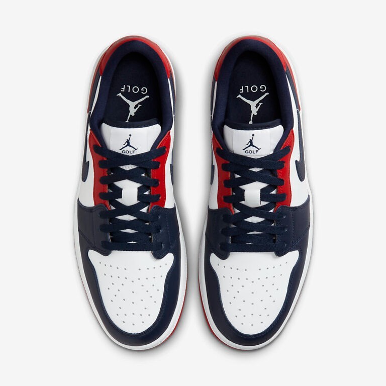 Size 12.5 Nike Air Jordan 1 Low Golf White Red Blue USA 
