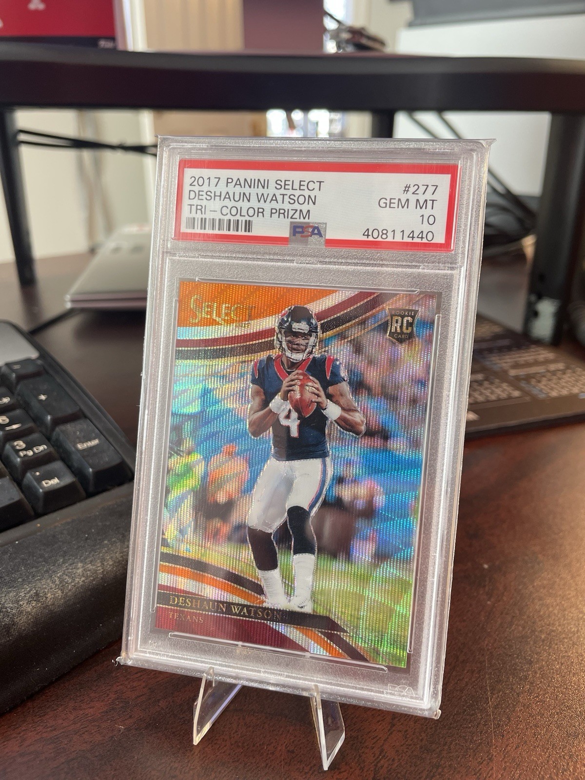 Panini 2017 Select Field Level Deshaun Watson #277 Tri-Color Prizm /99 PSA 10