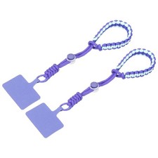 2PCS Phone Wrist Strap, Nylon Rope Phone Keychain with Tether Tab, Purple