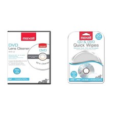 Maxell 190059, DVD Lens Cleaner with Microfiber Metallic/Silver, Black