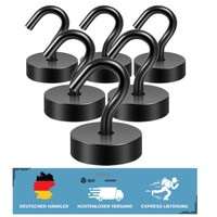18Kg Schwarzer Magnethaken – Extra Starker Neodym Haken FüR Werkstatt & Camping