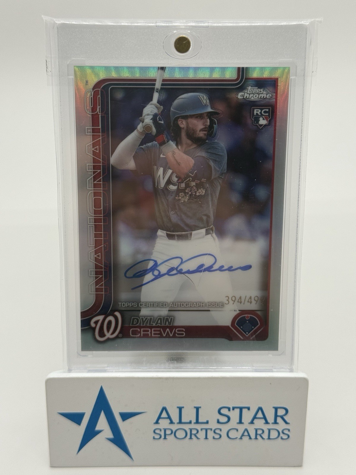 2025 Topps Chrome Dylan Crews Auto Refractor /499 RC Rookie On Card #RA-DC