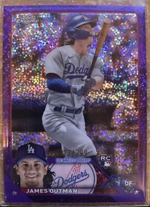 2023 Topps Chrome Purple Sparkle Refractor /299 James Outman #81 Rookie RC MLB