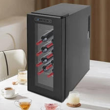 12-Bottle Wine Fridge Freestanding Electric Wine Cooler Refrigerator 33L/8.72Gal